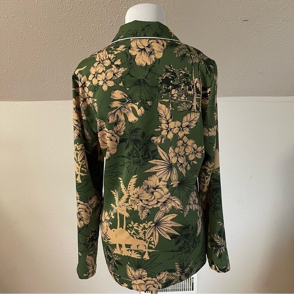 Topshop Green/Beige 4 Button Tropical Blazer - Picture 7 of 10